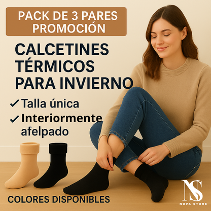 Pack 3 Calcetines Térmicos Suaves Ultra-Warm